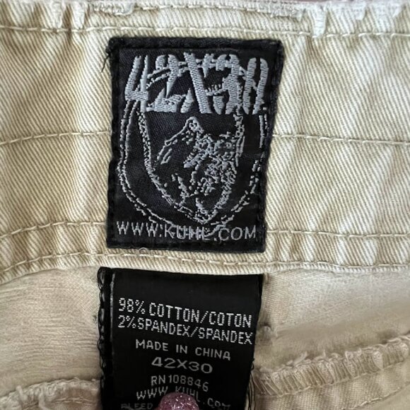 Kuhl Rydr Lean Pants Mens Fits 42 x 24 Hiking Outdoor Beige Destroyed Holes - Picture 5 of 14